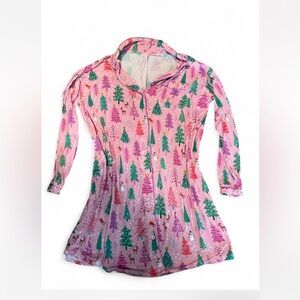 Little Sleepies Pink Twinkling Tree Womens Long Sleeve Pajama Dress